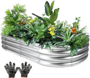 Raised Garden Bed, Raised Garden Beds Outdoor, 8x4x1 FT Oval Larger Space Galvanized Raised Garden Bed for Herbs, Vegetables, Fruits by GreenHaven Gardens