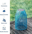Set of 2 Solar Lantern Outdoor Waterproof Hanging Metal Birdcage Shaped Lantern Decorative Solar Light for Garden Yard Patio Porch, Blue by GreenHaven Gardens