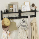 AMBIRD 34.2" Extra Long Wooden Wall Hook Rack with Shelf - Versatile and Decorative Wall-Mounted Storage with 10 Hooks for Coats, Hats, Keys, Scarves - Ideal for Entryways, Bedrooms, Closets (Black) by CozyNest Decor