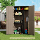 ZZM Large 67 Cu.ft Waterproof Storage Shed, Outdoor Storage Cabinet，Durable Resin Storage for Patio Furniture, Garden Tools, Pool Accessories, Mower Storage (Coffee) by GreenHaven Gardens
