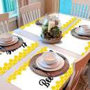 Honey Bee Placemats Set of 6 Summer Plastic Table Mats Yellow Bee Theme Placemats Washable Farmhouse Rustic Holiday Table Decoration for Indoor Outdoor Party Kitchen Dining by CozyNest Decor
