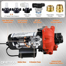 Dreyoo Water Diaphragm Pump, 115V AC, 5.5 GPM, 60 PSI Rated Pressure, 1/2" Threaded MNPT Self Priming Diaphragm Pressure Pump with Pressure Switch for Home, RV, Garden Agricultural Irrigation (Orange) by GreenHaven Gardens