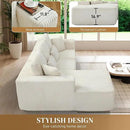 HYJT-H&K Modular Sectional Sofa Cloud Sectional Couch, 107" Comfy Fluffy L Shaped White Couches for Living Room, Deep Seat Memory Foam Plush Corduroy Boneless Couch Sectionals Left Facing Chaise Sofa by CozyNest Decor