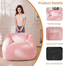 BYBYME Giant Bean Bag Chair for Adults and Kids, Large Comfy Cozy Beanbag, Floor Sofa for Teens, Living Room, Gaming, Reading, Pink by CozyNest Decor