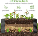 Land Guard 8x4x3ft Oval Galvanized Raised Garden Beds, Large-Capacity Metal Planter Box Outdoor, Durable Deep Raised Garden Bed 3ft Tall, Raised Beds for Gardening Vegetables, Dark Grey by CozyNest Decor