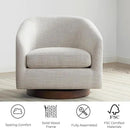 CHITA Swivel Accent Chair, FSC Certified Upholstered Fabric Barrel Chair for Living Room, Ivory by CozyNest Decor
