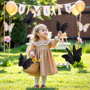 Party Butterfly Decorations, Black 3D Butterfly Birthday Decoration, 4 Pcs Crepe Paper Hanging Decor for Room, School, Black Theme, Flower Party for Garden, Dining Table Decor by CozyNest Decor