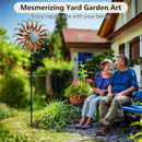 Wind Spinners Outdoor Metal Large with Stake- 84'' Wind Spinners for Yard and Garden - Windmill for Yard - Ideal Gift Metal Yard Art for Family, Friends, Garden Lovers (Willow Leaf) by CozyNest Decor