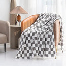 LOMAO Throw Blankets Flannel Blanket with Checkerboard Grid Pattern Soft Throw Blanket for Couch, Bed, Sofa Luxurious Warm and Cozy for All Seasons (Grey, 50"x60") by CozyNest Decor