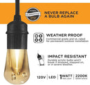 Enbrighten LED Outdoor String Lights 48ft Soft Warm White Patio Lights with Ultra-Durable Shatterproof and Waterproof Acrylic Bulbs for Balcony, Backyard, Porch, Gazebo, Deck, Party and Market, 35631 by CozyNest Decor
