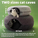 Donut Cat Tunnel Bed Peekaboo Cat Cave for Large Cats Up to 30 Lbs, Kitty Interactive Playing Tent House for Multiple Cats,Detachable,Scratch Resistant (Light Gray, Medium - 20 Inch Diameter) by CozyNest Decor