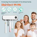 BlueBark UV Toothbrush Holders for Bathrooms, Air DryingHolder Smart Home Bathroom Accessories, Timer Function & 5 Toothbrush Slots, Toothbrush Holder Wall Mounted with Replaceable Slot by CozyNest Decor