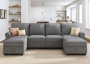 HONBAY Convertible Sectional Sofa with Storage U Shaped Sectional Couch with Reversible Chaise Small Sectional Couches for Living Room,Grey by CozyNest Decor