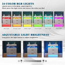 Night Stand with Light, High Gloss Nightstand with USB/Wireless Charging Station, LED White Nightstands with Storage Drawers, RGB Side End Table for Bedroom Furniture（White by CozyNest Decor
