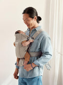 BabyBjörn Baby Carrier Mini, Gray Beige, 3D Mesh Newborn Carrier (7-25 lbs), Ergonomic, Easy-to-Use by TinyTreasures Baby Boutique