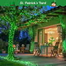 JMEXSUSS 2 Pack Green Solar Fairy Lights, Each 33ft 100 LED Green Solar Lights Outdoor, Waterproof St Patricks Day String Lights for Outside Patio Garden Party Tree Decorations by GreenHaven Gardens