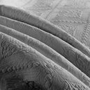 MarCielo 3-Piece 100% Cotton Oversized Bedspread Lightweight Quilt Coverlet Embroidery Farmhouse Bedding Set (Tk Light Grey, Oversized Queen (100"x106")) by CozyNest Decor