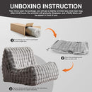 Modern Bean Bag Chair, Large Bean Bag Couch for Adults with Memory Foam Filled, Soft Faux Bunny Fur Lazy Chair for Living Room Bedroom Dorm Apartment, No Assembly Required, Grey by TinyTreasures Baby Boutique