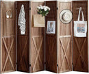 6 Panel Pegboard Room Divider, 5.6Ft Pegboard Display Folding Privacy Screens, Wood Room Divider Peg Board Display Freestanding for Trade Show Craft Show Home Wall Organizer, Brown by CozyNest Decor
