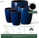 Emissary Home and Garden Bullet 11.5 in. Blue Ceramic Round Planter (11.5 in. L x 11.5 in. W x 14 in. H) with Drainage Hole by CozyNest Decor