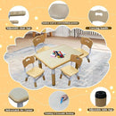 Kids Table and 4 Chairs Set with Graffiti Desktop, Toddler Furniture Set, Non-Slip, Table Children Study Desk, Dining Table, Height Adjustable Desk, Painting Desktop for Kids (31.5x23.6Inch) by CozyNest Decor