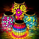 4 Pack Mosaic Solar Lights Outdoor Hanging Lanterns Waterproof Mosaic Lamp Decorative Solar Lanterns Night Lights for Garden, Patio, Yard, Holiday Party Decoration, 4 Pattern by GreenHaven Gardens