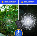 Solar Firework Lights Outdoor, 600 LED Starburst Light Outdoor with USB Rechargerable, 8 Modes Waterproof Solar Hanging Lights for Gazebo Yard Party Wedding Decorations(White, 600 LED) by GreenHaven Gardens