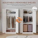 71" Metal Armoire Wardrobe Closet with 2 Doors, Tall Wardrobe Cabinet with Hanging Rod and Adjustable Shelves, White Clothing Storage Cabinets for Bedroom, Laundry Room, Home Office by CozyNest Decor