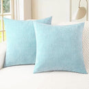 CaliTime Throw Pillow Covers Decorative 20 X 20 Inches Pack of 2 Cozy Chenille Cushion Cases for Couch Sofa Bed Living Room Home Light Blue Grey by CozyNest Decor