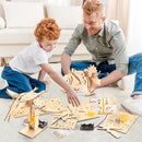 Dinosaur STEM Kits for Kids Ages 6-8-10-12, 4 in 1 Wood Building Toys for Boys Age 8-12, Build It Yourself Woodworking Kit, DIY 3D Wooden Puzzles Model Science Crafts for Kids, Stem Projects by TinyTreasures Baby Boutique