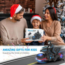 Eulogia Remote Control Motorcycle Toys New Upgraded RGB Wheels Lights, RC Motorbike with 2-in-1 Remote, Gesture Sensing Stunts Dirt Bike, 360° Rotating High Speed Motocross Car for Boys Girls Gift by TinyTreasures Baby Boutique