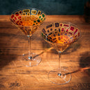 Italian Multicolor Renaissance Stained Glass Rainbow Martini Glasses Set Of 2 By 9 2 by The Wine Savant