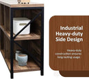 8 Cube Storage Organizer Bookshelf, Industrial Horizontal Bookcase, Accent Cubby Shelf, Media Console Table for Living Room, Home Office, 63 Inches, Light Oak by CozyNest Decor