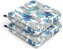 LVTXIII Patio Chair Cushions 22"x22"x3", Water-Repellent Outdoor Seat Cushions for Patio Furniture, Square Chair Pads with Ties for Home Garden Decoration, Set of 2, Clemens Noir Blue by GreenHaven Gardens