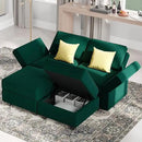Belffin Modular Sectional Sofa with Reversible Chaise L Shaped Couch with Ottoman Modular Sofa Couch with Storage for Small Space Green by CozyNest Decor