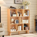 LEYAOYAO Wooden 8 Cube Book Shelf, Natural 3 Tier Bookshelf with Legs, Modern Open Storage Organizer,Boho Bookcase,Display Cabinet Shelf Free Standing Bookshelves for Bedroom,Living Room,Office by CozyNest Decor