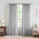 FMFUNCTEX Pinch Pleated Curtains 96 Inches Long for Living Room, Dove Grey Semi Sheer Faux Linen Textured Pleat Drapes for Bedroom with Hooks, Light Filtering Farmhouse Window Drapes 2 Panels by CozyNest Decor