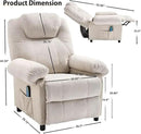 KCREAM Massage Chair Recliner with Heating,Recliner Chair for Adults,Small Recliners for Small Spaces Overstuffed Reclining Chairs Single Sofa Recliners with Side Pocket for Living Room,Fabric Beige by CozyNest Decor