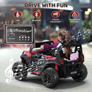 ANPABO 24V 4X4 Ride on Car Truck w/Remote Control, 4WD/2WD Switchable Kids UTV, 19" Spacious Seat, 4 Shock Absorbers, Soft Start, Music Player, Electric Car for Kids Ages 3+(Red) by TinyTreasures Baby Boutique