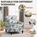 Wingback Accent Chair with Removable Pillow, High Back Floral Armchair with Solid Wood Legs & Nailhead Trim, Comfy Upholstered Reading Single Sofa Chair for Bedroom (1, Blue Floral Pattern) by CozyNest Decor