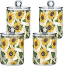 Sunflower 2PC Airtight Transparent Plastic Storage Jar, Food Storage Container Glass, Can Store Candy, Salt, Coffee Beans, With lid, Easy To Use by CozyNest Decor
