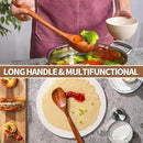 Gudamaye 13 inch Long Wooden Spoons for Cooking, 9 PCS Natural Teak Wooden Kitchen Utensil Set with Utensils Holder Made of Australia Camphor Laurel Wood，Wooden Utensils for Cooking by CozyNest Decor