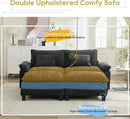 URRED Modular Sectional Sofa Comfy Cloud Couch, Modern Chenille Sofa Sleeper Deep Seat Couches with Ottoman/Pillows for Living Room (Black, 82.6''- 2 Ottomans) by CozyNest Decor