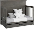 Delta Children Simmons Kids Caden 6-in-1 Convertible Crib with Trundle Drawer, Greenguard Gold Certified, Rustic Grey by TinyTreasures Baby Boutique