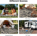OLANLY Waterproof Outdoor Rug 6x9 ft, Reversible Outdoor Plastic Straw Rug with Leaf Pattern, RV Mat, Indoor Outdoor Carpet for Patio, Camping, Balcony, Deck, Backyard, Black & Beige by CozyNest Decor