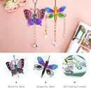 YU FENG Set 2 Suncatchers with Crystals,Stained Glass Butterfly Dragonfly Sun Catchers Window Garden Hanging Decoration Ornament,Prism Rainbow Maker Pendant by GreenHaven Gardens