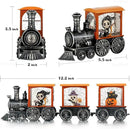 Halloween Snow Globe Train Skeleton Reaper Black Cat Pumpkin Ghost Classic Relief Texture Battery Powered LED Glitter Halloween Decorations Indoor by CozyNest Decor