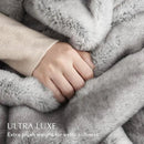 Ultra Soft Luxury Fluffy Mink Faux Fur Throw Blanket, Thick Warm Fall Winter Blankets for Bed, Couch, Cozy Plush Reversible Blanket for Chair, Sofa (Ombré Silver Onyx, 60"x80") by CozyNest Decor