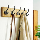 Dseap Coat Rack Wall: Patented, Heavy-Duty, 17.4" Long 5-Double-Hooks Wooden Wall Mounted Coat Rack Coat Hanger Hook Rail for Winter Coats Hat Jacket Clothing, Weathered Brown, Pack of 2 by CozyNest Decor