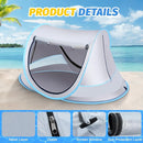 Baby Beach Tent with Baby Hat, Pop Up Toddler Travel Bed with Sun Hat for Boys or Girls, Sun Shade for Toddler Camping, Infant Portable Sun Shade, Summer Beach Baby by TinyTreasures Baby Boutique